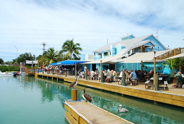 Turquoise waterfront and dockside dining at Hurricane Hole